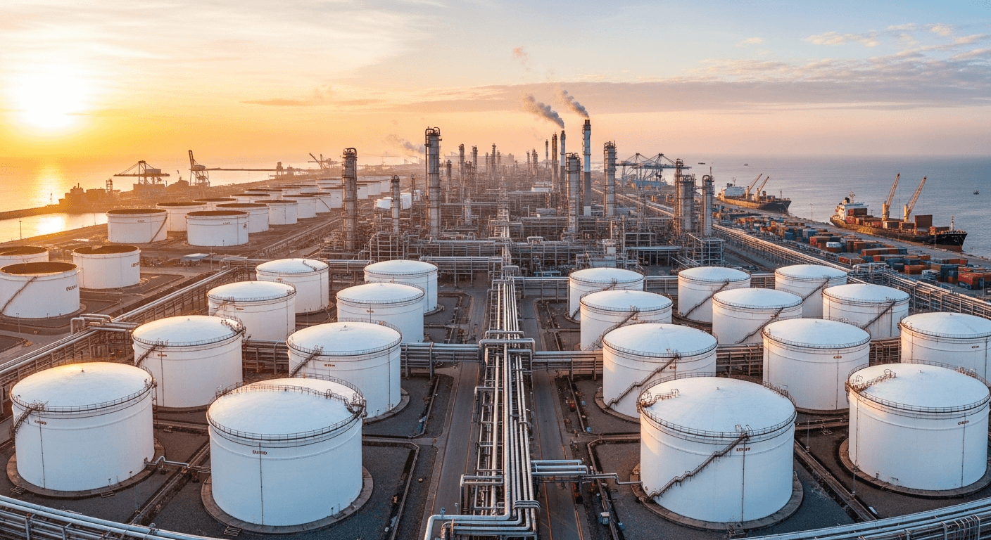 Bulk chemical storage tanks and port infrastructure